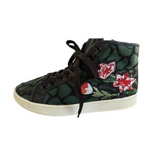 Steve Madden Allie High Top Floral Embroidered Sneakers Sz. 7.5